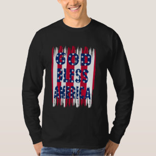 God zegene Amerika vlag 4e juli onafhankelijkheids T-shirt