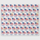 God zegene Amerika Vlag en Vuurwerk Cadeaupapier (Vlak)