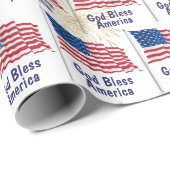 God zegene Amerika Vlag en Vuurwerk Cadeaupapier (Rol Hoek)