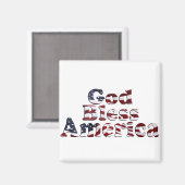 God zegene Amerika vlag tekst ontwerp Magneet (Voorkant / Achterkant)