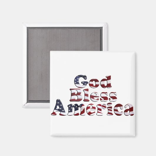 God zegene Amerika vlag tekst ontwerp Magneet (Voorkant / Achterkant)