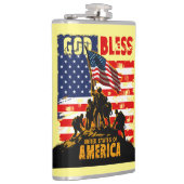 God zegene Amerika : Vlag VS, Patriottisme Design Heupfles (Rechts)