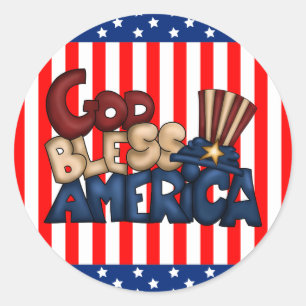 God zegene Amerika woord kunst sticker