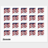 God zegene Amerika zwaaiende vlag Vierkante Sticker (Vel)