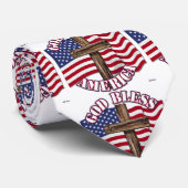 God zegene Amerikaan met Amerikaanse vlag & kruis Stropdas (Opgerold)