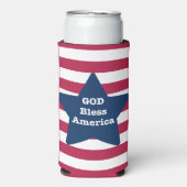 God zegene Amerikaan rood wit en blauw Seltzer Blikjeskoeler (Seltzer Voorkant)