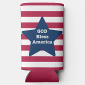 God zegene Amerikaan rood wit en blauw Seltzer Blikjeskoeler (Achterkant)