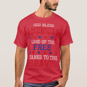 God zegene Amerikaans land van de vrije Bedankt aa T-shirt