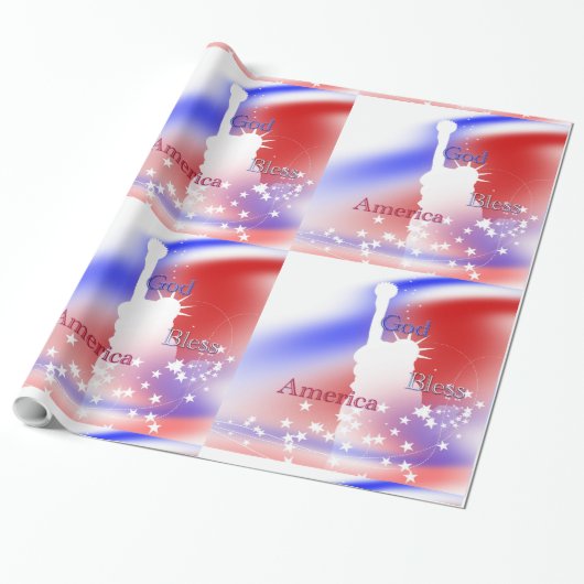 God zegene Amerikaanse vrijheid Cadeaupapier (Uitgerold)