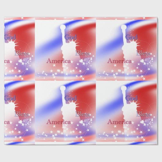 God zegene Amerikaanse vrijheid Cadeaupapier (Vlak)