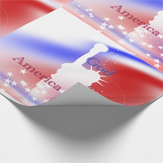 God zegene Amerikaanse vrijheid Cadeaupapier (Hoek)