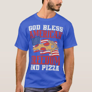 God zegene Amerikaanse vrijheid en Pizza op 4 juli T-shirt