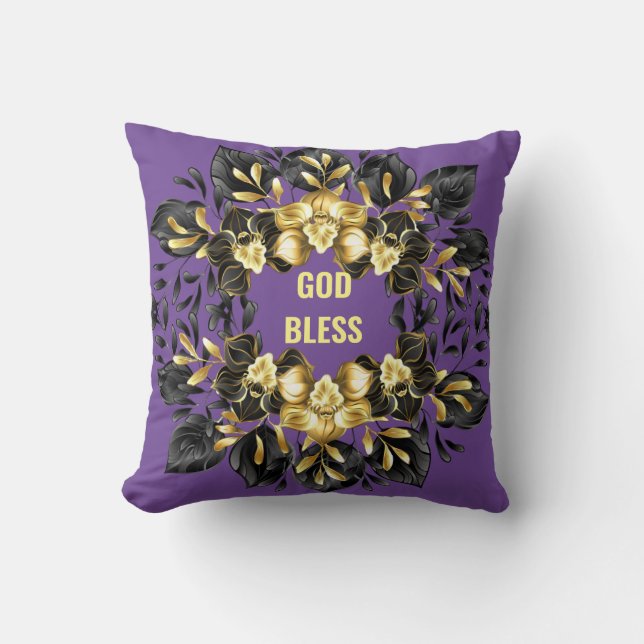 God zegene bloemencirkel Sierkussen (Voorkant)