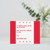 GOD zegene Canada. Groet, je Amerikaanse vriend. Briefkaart (Staand voorkant)