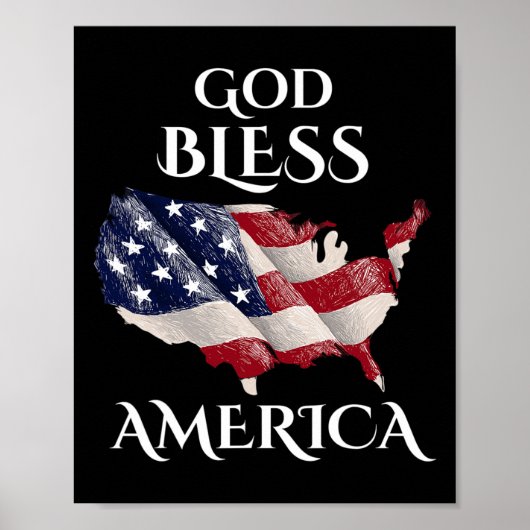 God zegene de Amerikaanse Onafhankelijkheidsdag Ve Poster (Voorkant)
