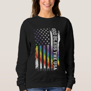 God zegene de Amerikaanse regenboog met Amerikaans Trui