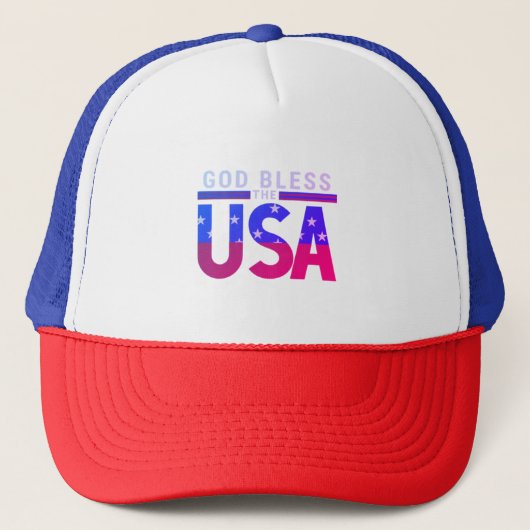 God zegene de Amerikaanse Trucker Hat Trucker Pet (Voorkant)