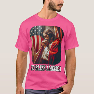 God zegene de Amerikaanse vlag en Jezus vierde jul T-shirt