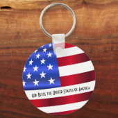 God zegene de Amerikaanse vlag Sleutelhanger (Voorkant)