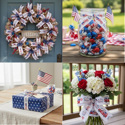 God zegene de Amerikaanse vrachtwagen Grosgrain Lint