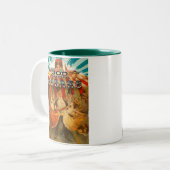 God zegene de Freaks 2 Tweekleurige Koffiemok (Voorkant links)