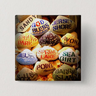 God zegene de Jersey Shore - Pin Vierkante Button 5,1 Cm
