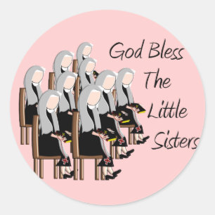 God zegene de kleine zussen ronde sticker