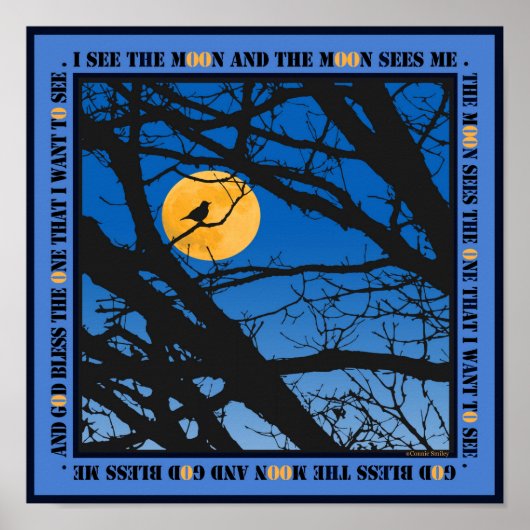 God zegene de maan poster (Voorkant)