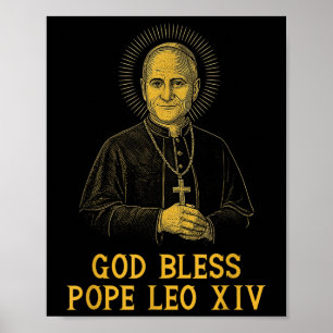 God zegene de nieuwe paus Leo XIV Katholieke Kerk Poster