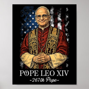 God zegene de nieuwe paus Leo XIV Katholieke Kerk Poster