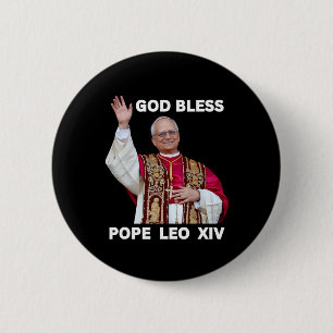 God zegene de nieuwe paus Leo XIV Katholieke Kerk Ronde Button 5,7 Cm