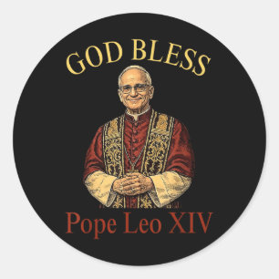 God zegene de nieuwe paus Leo XIV Katholieke Kerk Ronde Sticker
