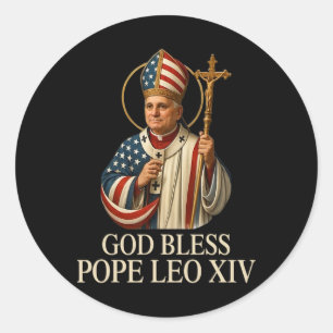 God zegene de nieuwe paus Leo XIV Katholieke Kerk Ronde Sticker