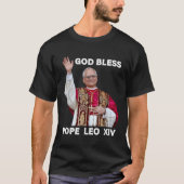 God zegene de nieuwe paus Leo XIV Katholieke Kerk T-shirt (Voorkant)
