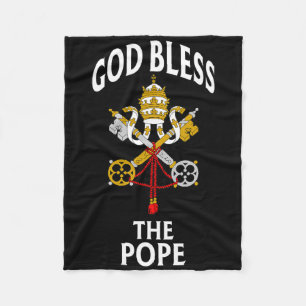God zegene de Paus Vaticaans Kruis Katholiek Gebed Fleece Deken