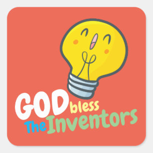 God zegene de uitvinders Vierkante Sticker