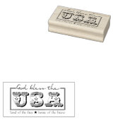 God zegene de USA Patriottische Rubber Art Stamp Rubberstempel (Gestempeld)