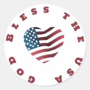 God zegene de Verenigde Staten Ronde Sticker