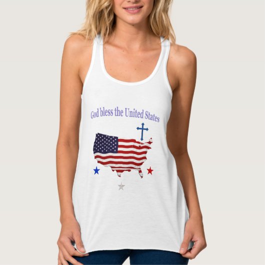 God zegene de Verenigde Staten Tanktop (Voorkant)