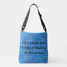 God zegene de Verenigde Staten van Amerika abstrac Crossbody Tas
