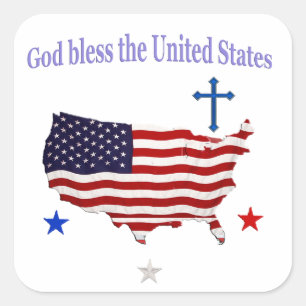 God zegene de Verenigde Staten Vierkante Sticker