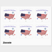 God zegene de Verenigde Staten Vierkante Sticker (Vel)