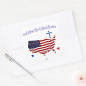 God zegene de Verenigde Staten Vierkante Sticker (Envelop)