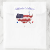 God zegene de Verenigde Staten Vierkante Sticker (Tas)