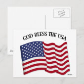 GOD ZEGENE DE VS met de vlag van de VS Briefkaart (Voorkant / Achterkant)