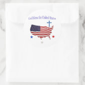 God zegene de VS Ronde Sticker (Tas)