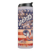 God zegene de VS Vlag juli 4 Onafhankelijkheidsdag Thermosbeker (Gedraaid links)