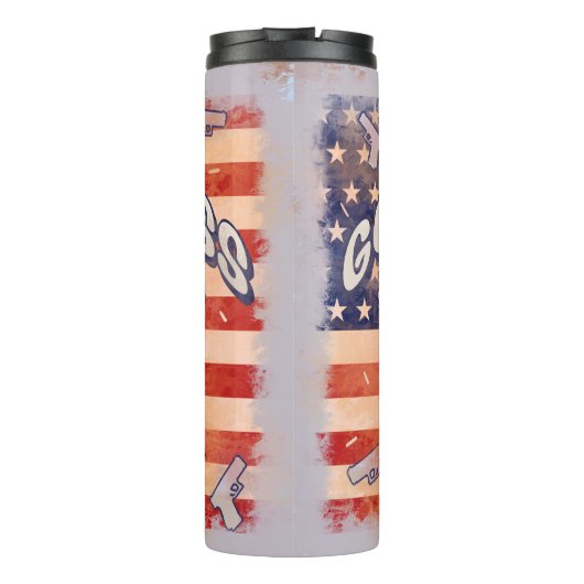 God zegene de VS Vlag juli 4 Onafhankelijkheidsdag Thermosbeker (Achterkant)