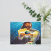 God zegene de wereld briefkaart (Staand voorkant)