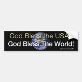 God zegene de wereld bumpersticker (Voorkant)